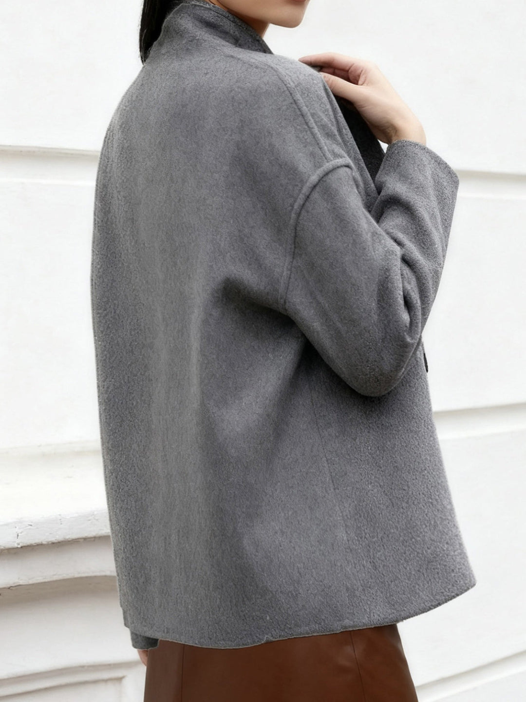 Molly cropped stand collar pea coat – image 4