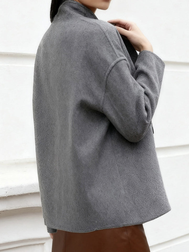 Molly cropped stand collar pea coat – image 4