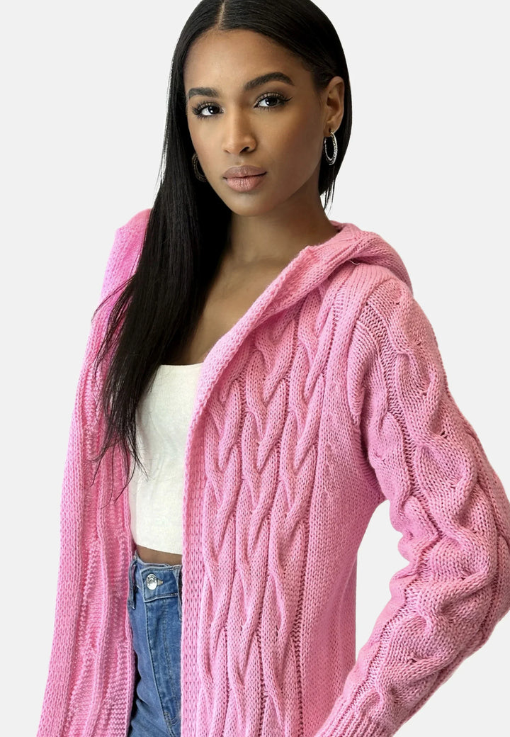 Bianca long hooded knit cardigan – image 4