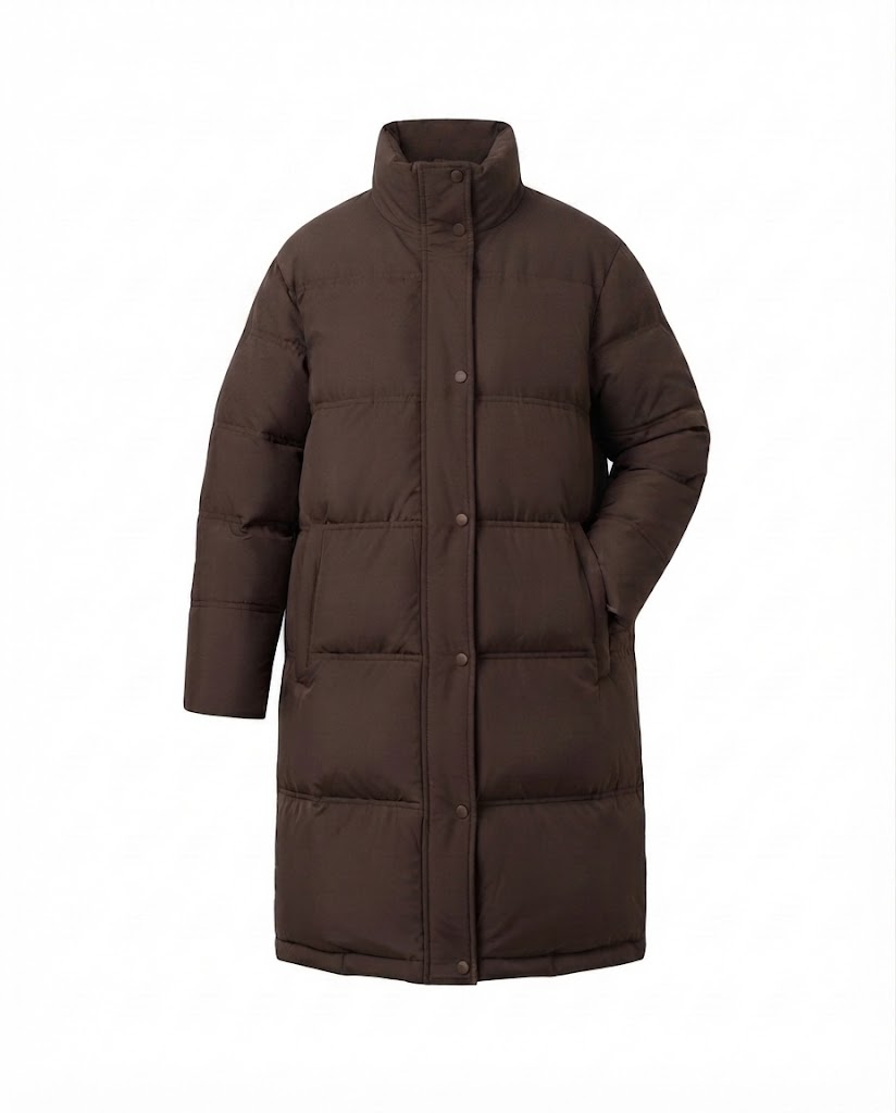 Loveday long padded coat with hood and side zips – image 8