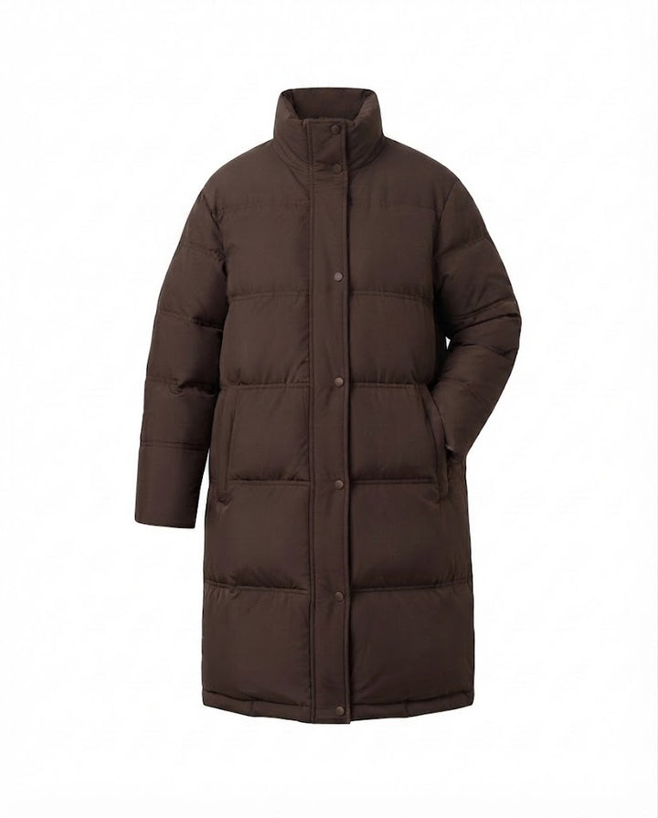Loveday long padded coat with hood and side zips – image 8
