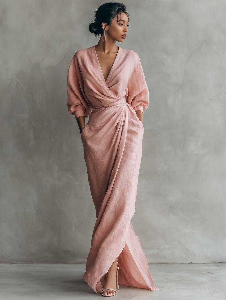 Hermia V neck maxi dress – image 2