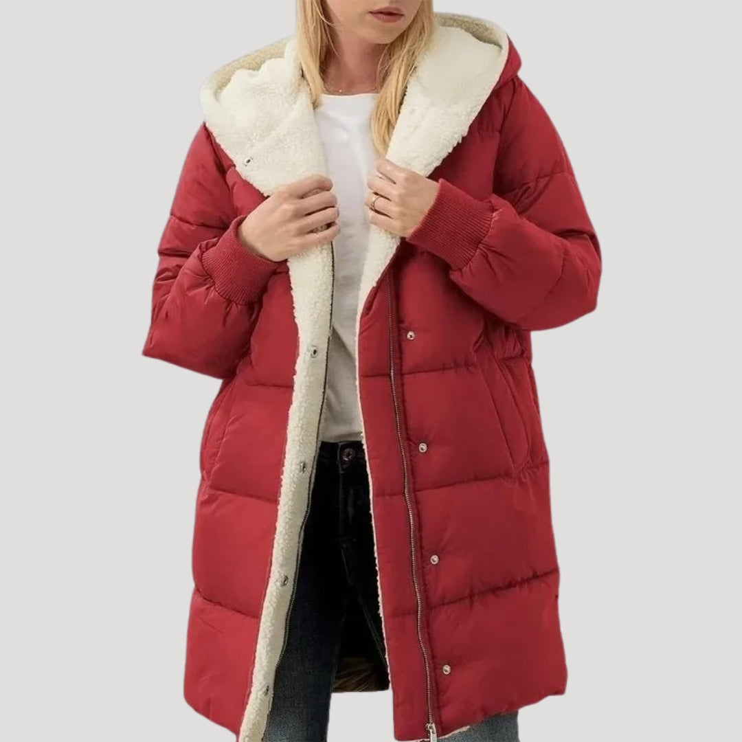 Senara faux fur lined long puffer coat – image 3