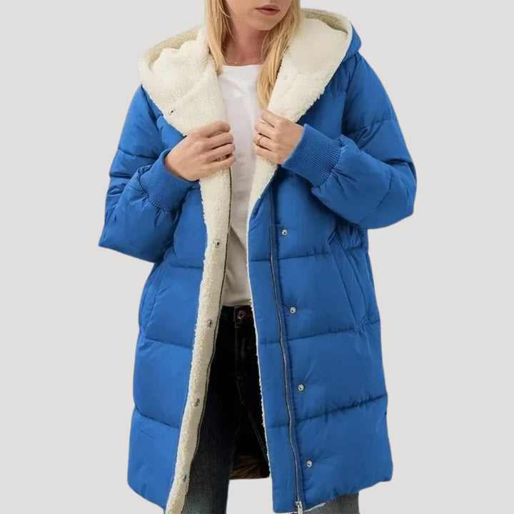 Senara faux fur lined long puffer coat – image 4