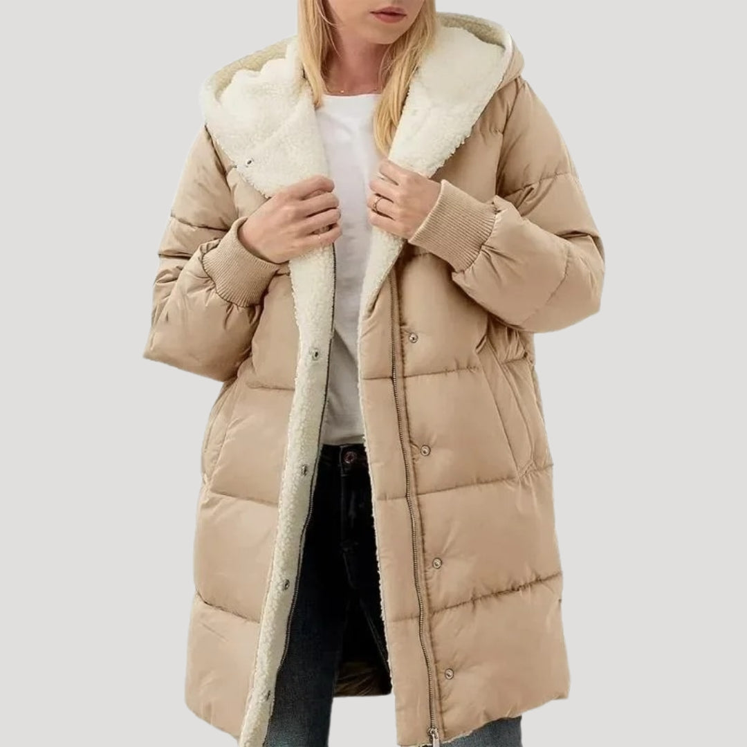 Senara faux fur lined long puffer coat – image 5