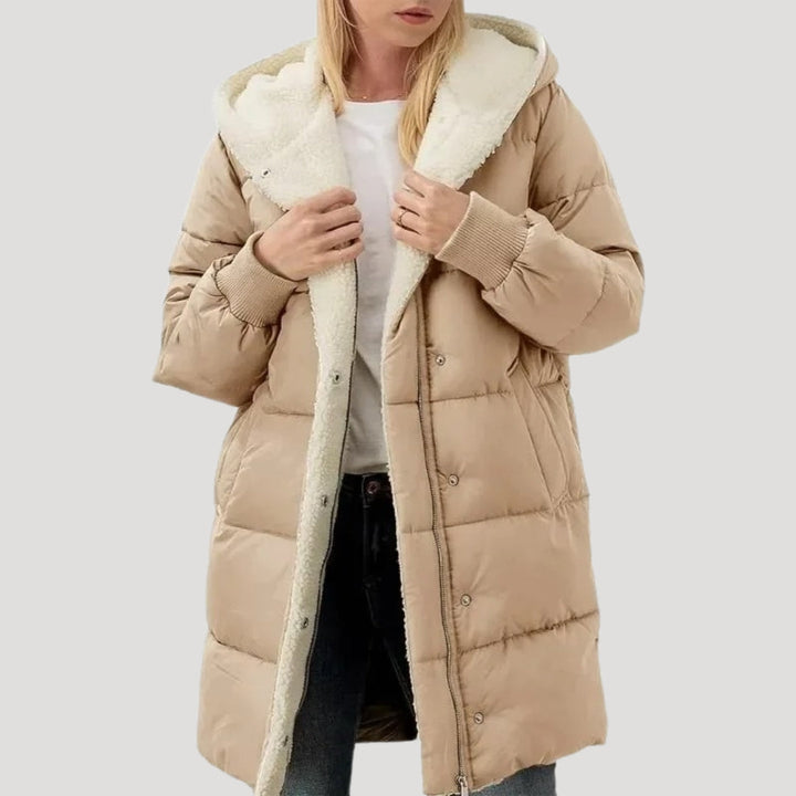 Senara faux fur lined long puffer coat – image 5