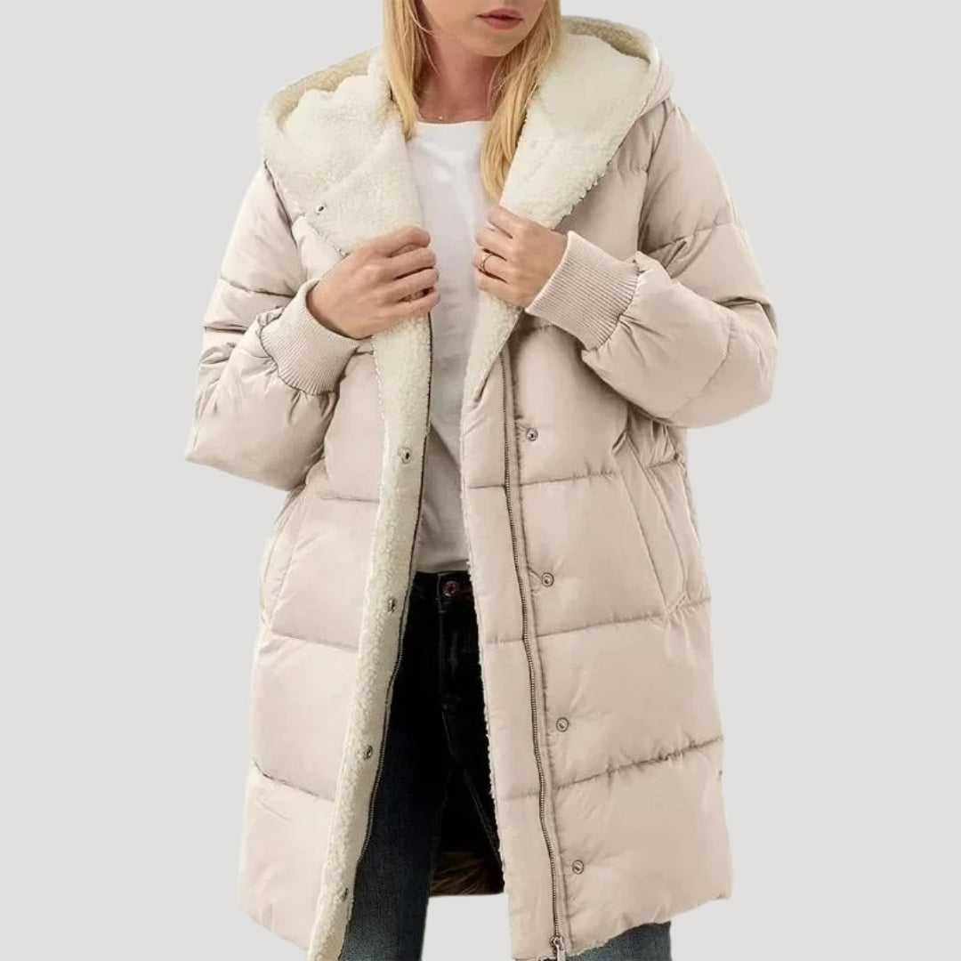 Senara faux fur lined long puffer coat – image 6
