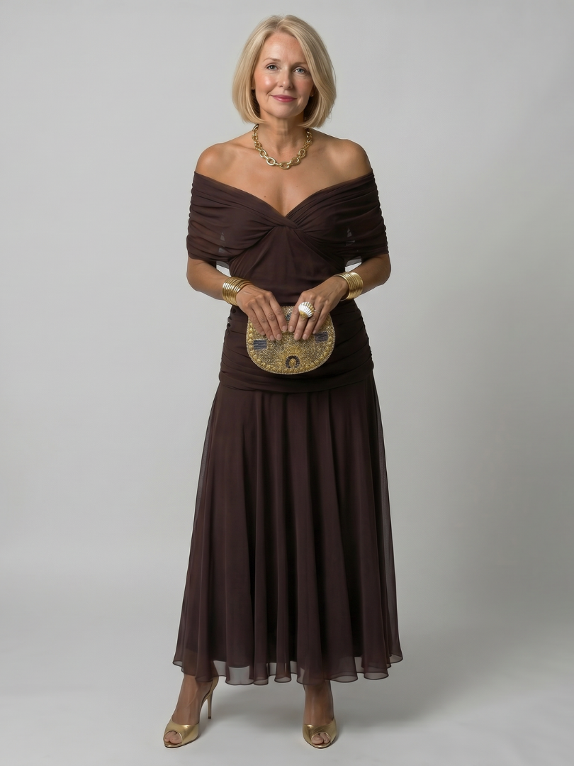 Arabella off shoulder midi dress – image 12