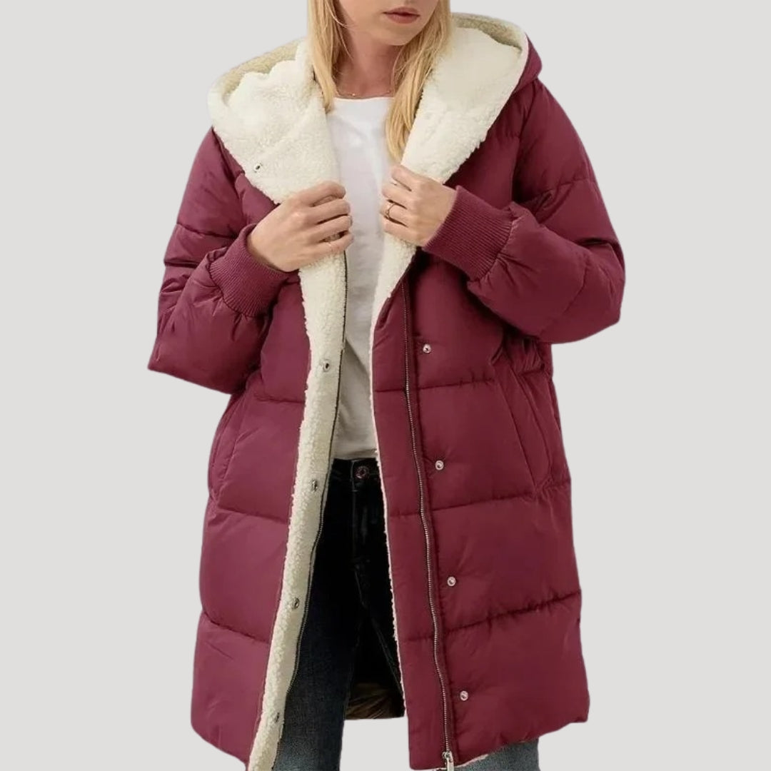 Senara faux fur lined long puffer coat – image 7