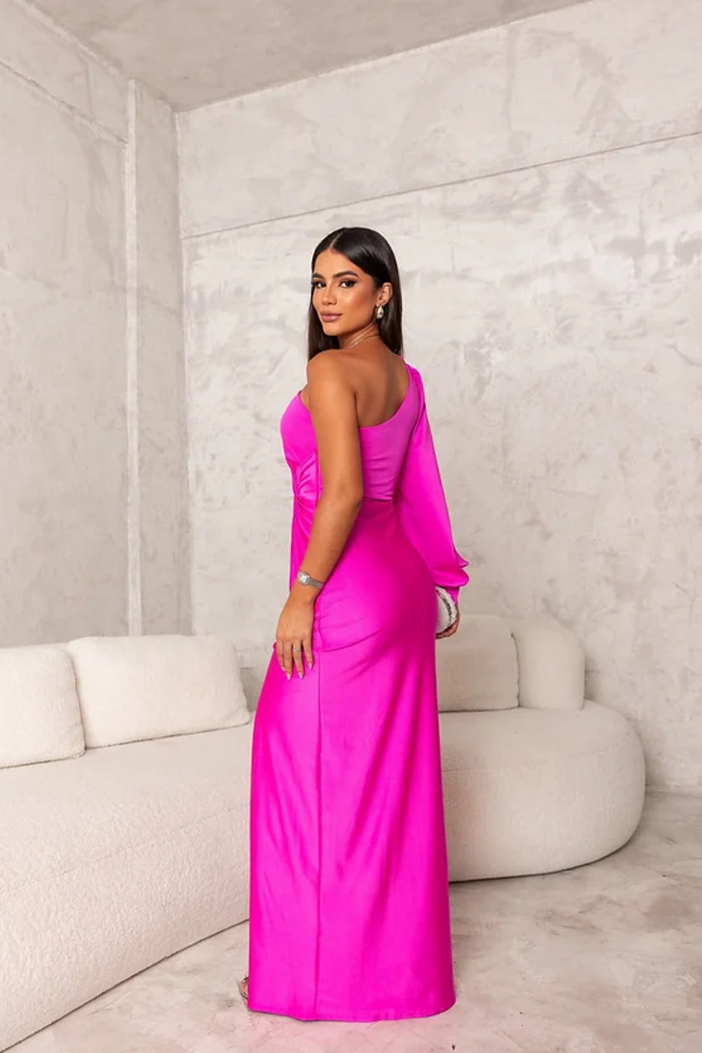 Carys draped one shoulder evening dress – image 16