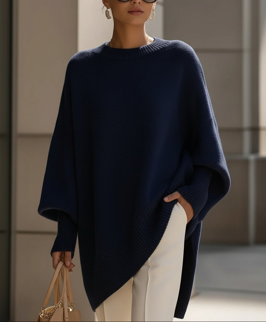 Myfanwy batwing knit poncho jumper – image 3