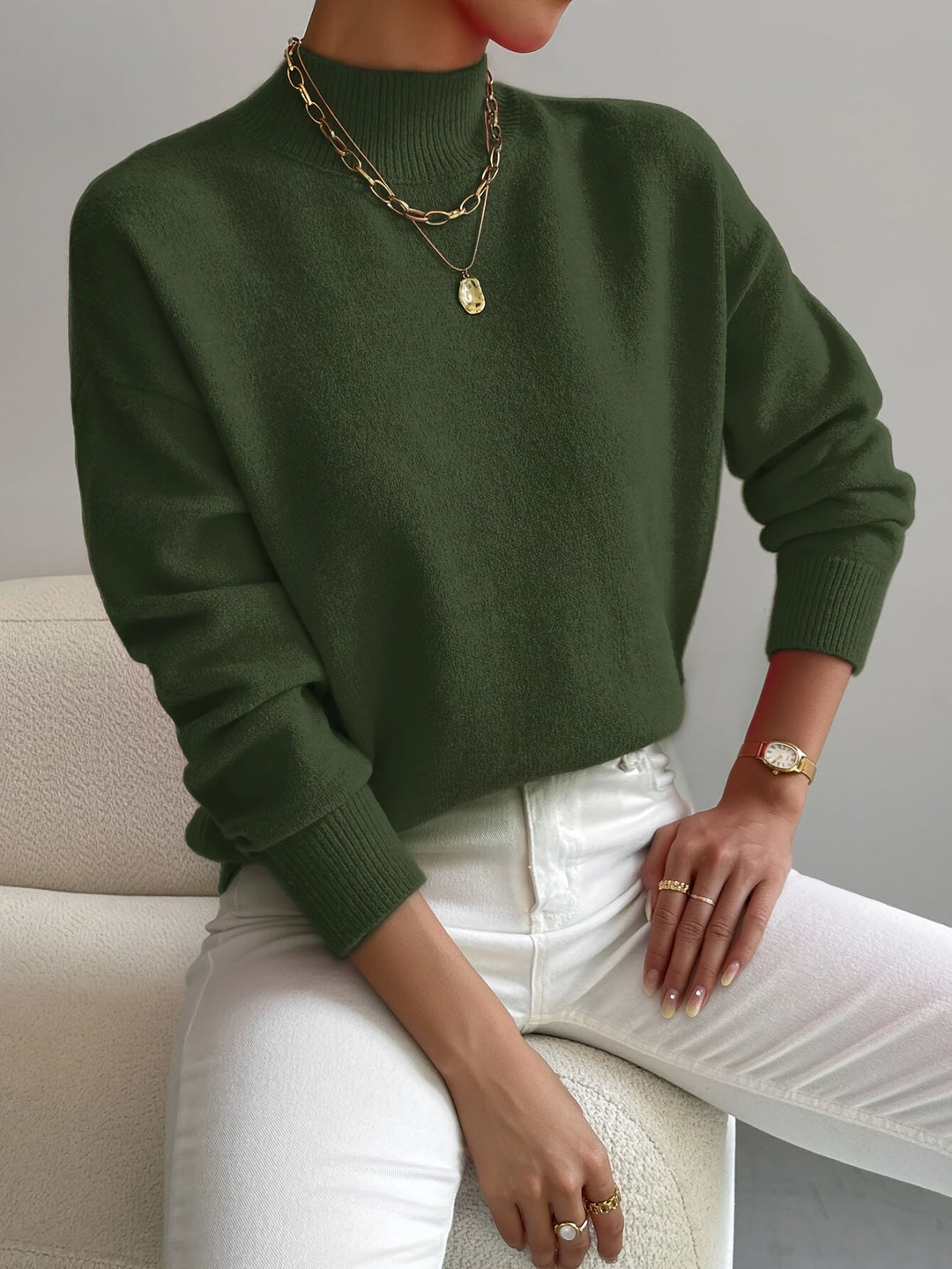 Lowri high neck knitted jumper – image 26