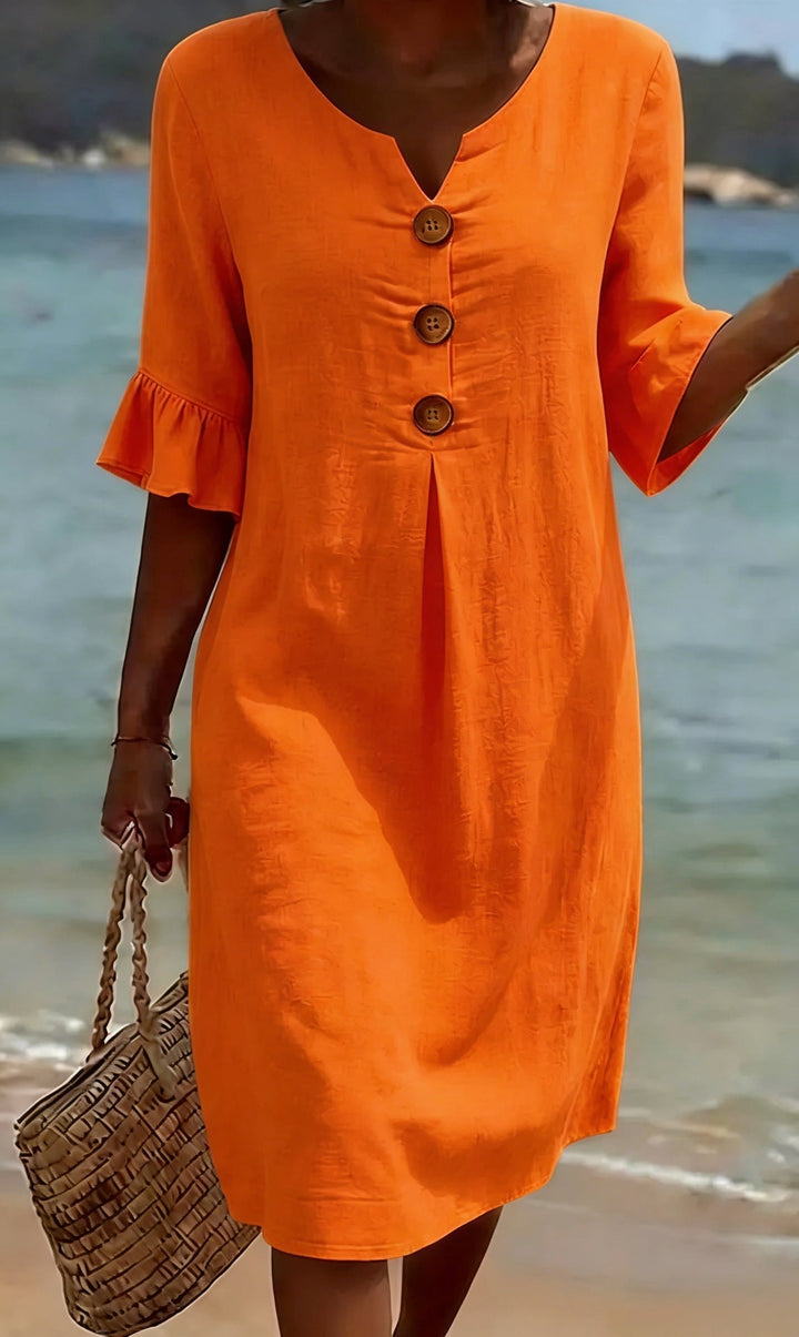 Evangeline button front loose fit dress – image 7