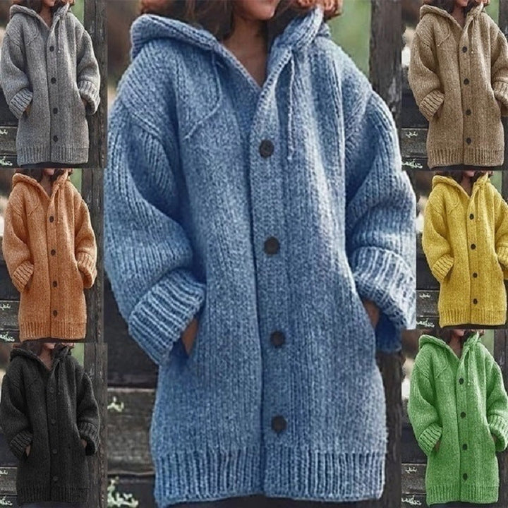 Gwendoline long chunky hooded cardigan