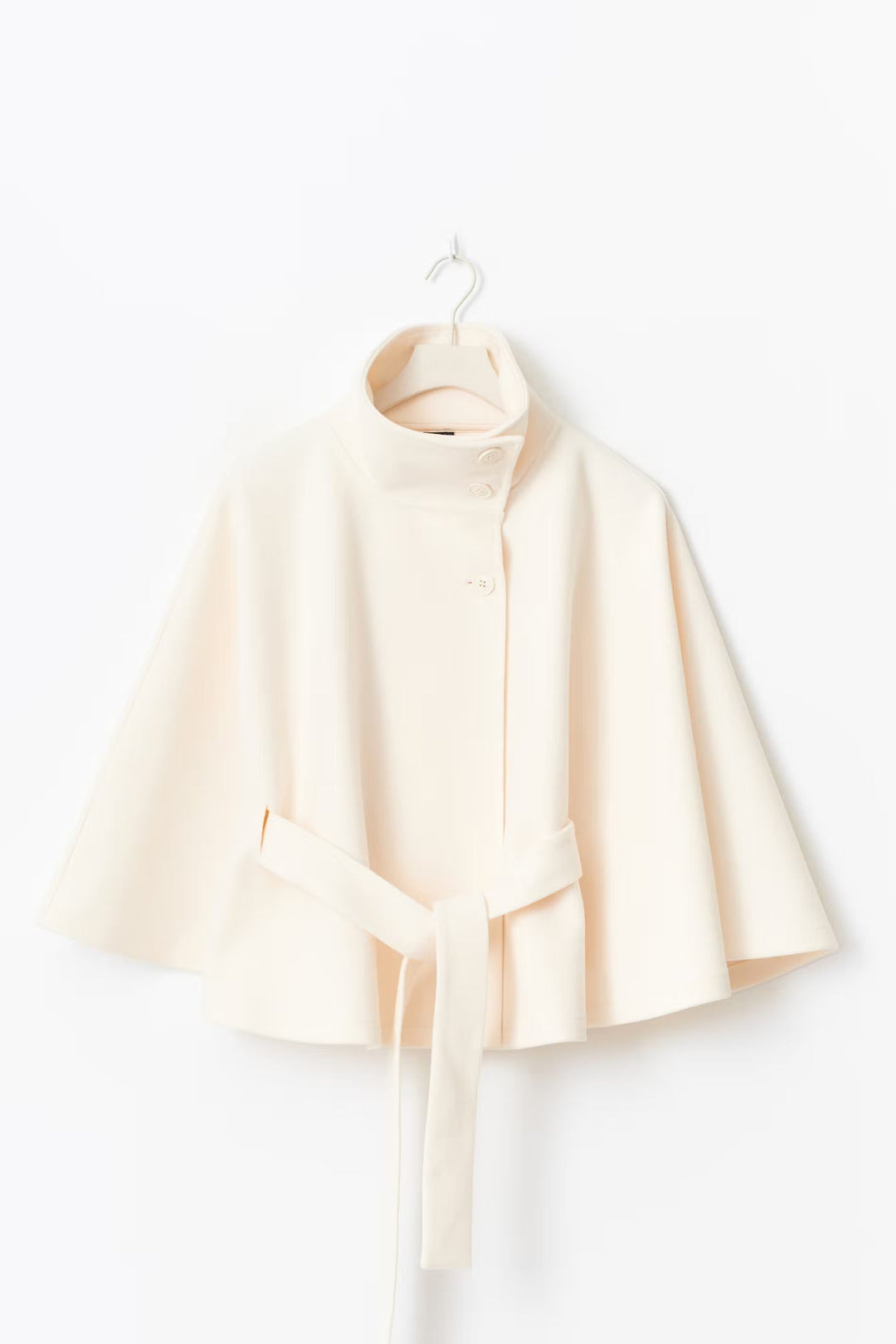 Lena cape jacket with funnel neck and belt – image 2