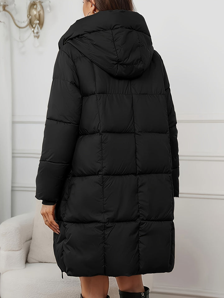 Morag long quilted winter coat with hood – image 7