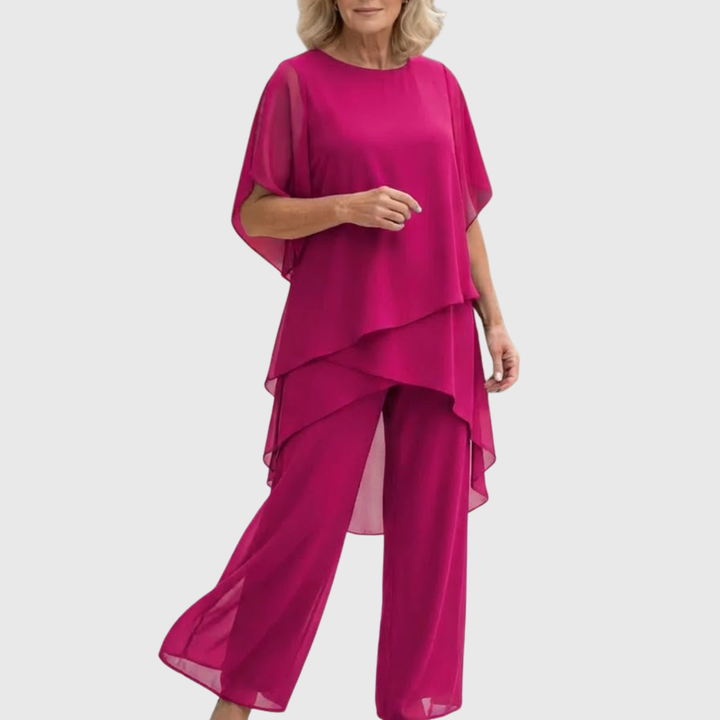 Margaret draped top and wide leg trouser set – image 3