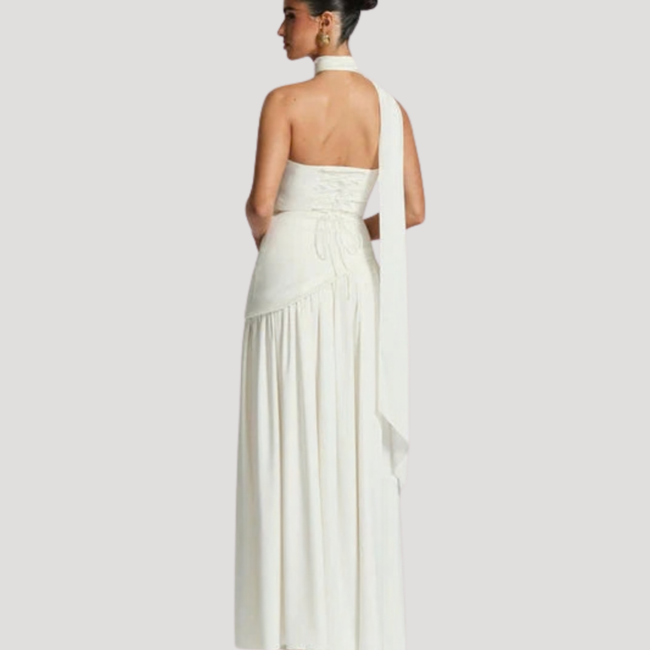 Bonnie strapless maxi dress with choker neck – image 11