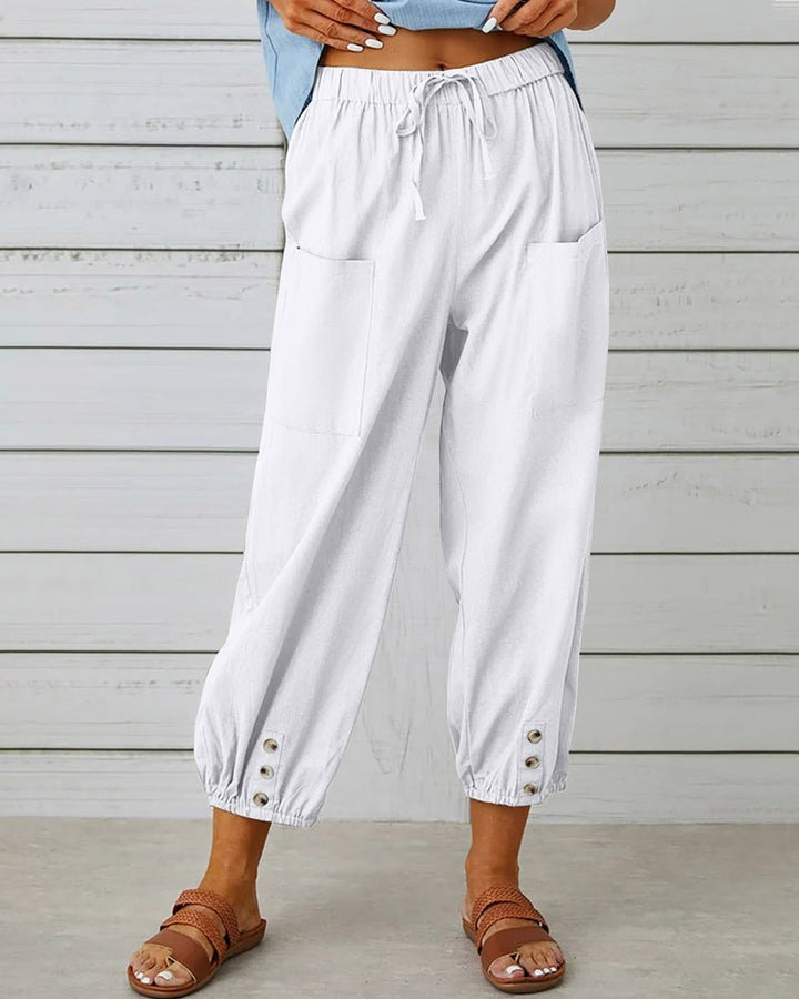 Lusa high waisted straight leg trousers with pockets – image 3