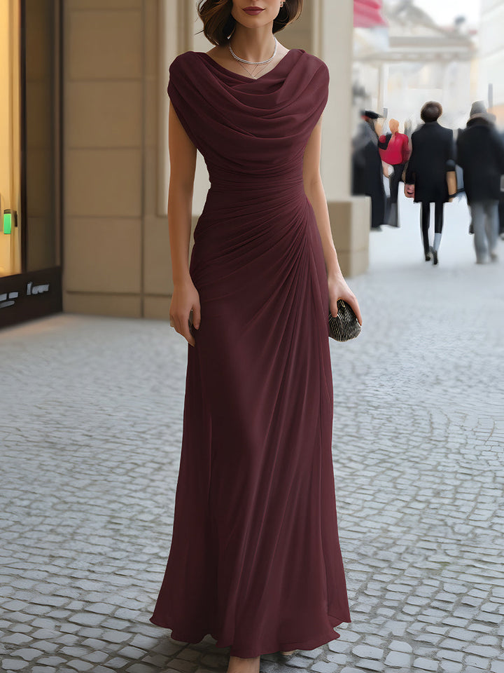 Elinor pleated cowl neck maxi gown – image 5