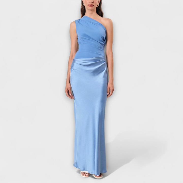 Harriette one shoulder pleated maxi dress – image 9