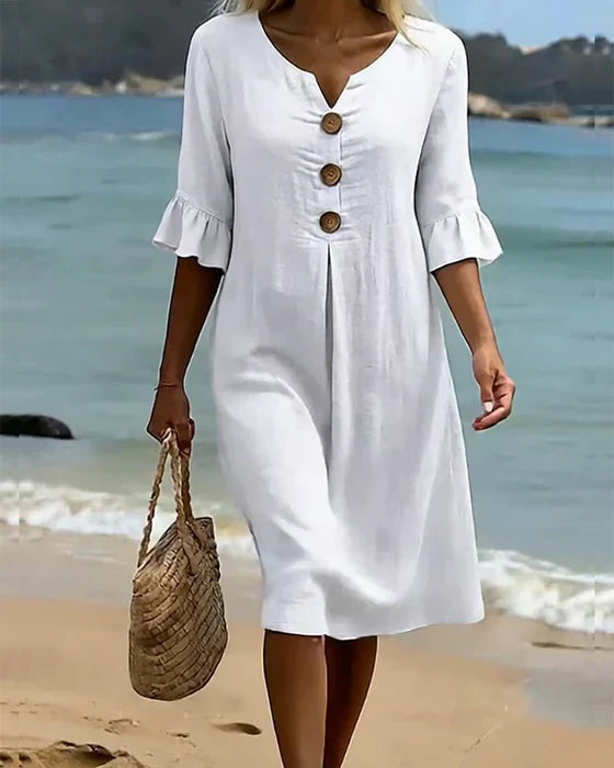 Evangeline button front loose fit dress – image 10