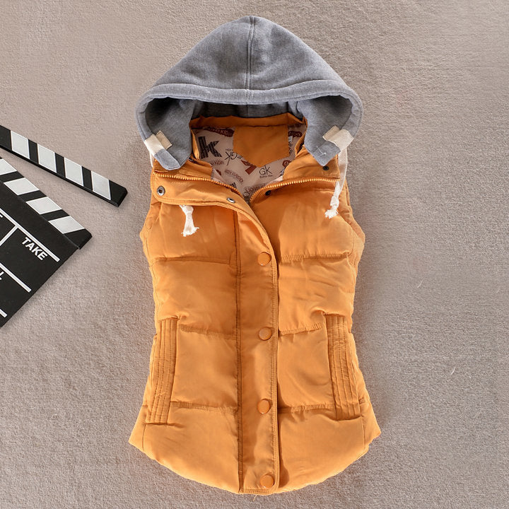 Oona contrast hood fitted quilted gilet – image 6