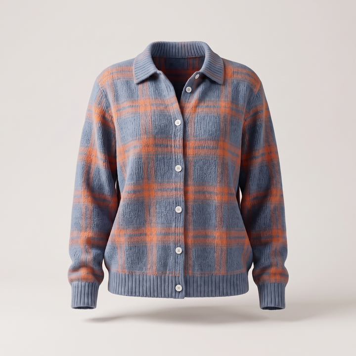 Elfrida check button front cardigan