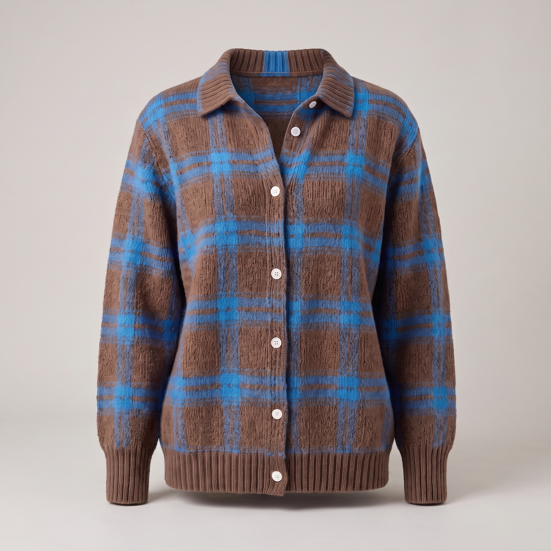 Elfrida check button front cardigan – image 3