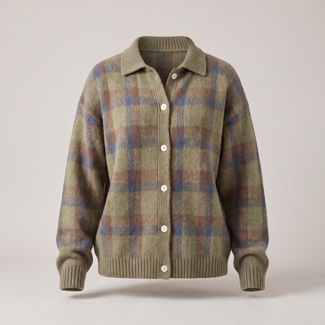 Elfrida check button front cardigan – image 4