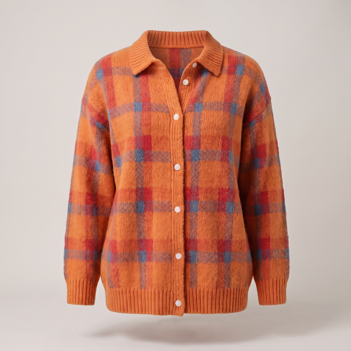Elfrida check button front cardigan – image 5