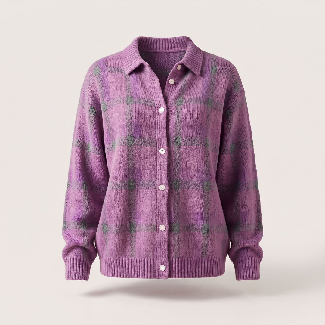 Elfrida check button front cardigan – image 6