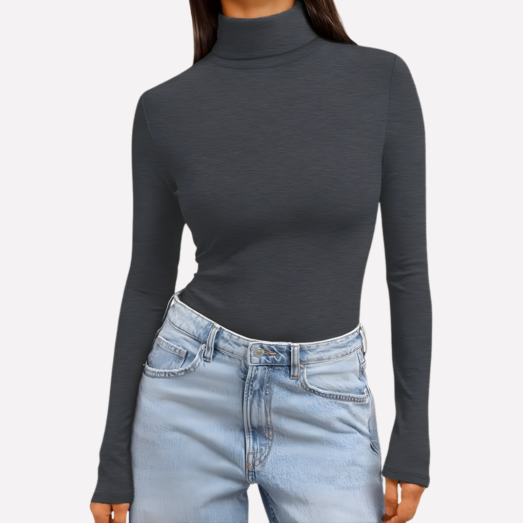 Tessa fitted turtleneck long sleeve top