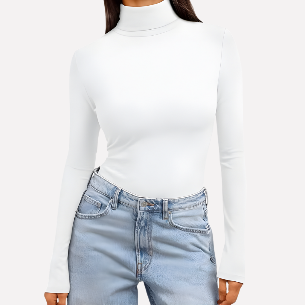 Tessa fitted turtleneck long sleeve top – image 3