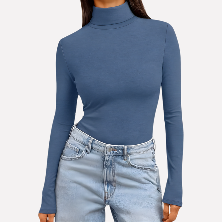 Tessa fitted turtleneck long sleeve top – image 4