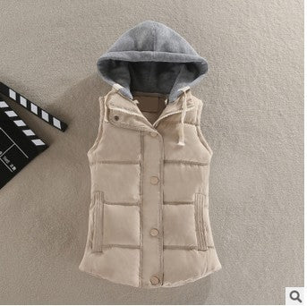 Oona contrast hood fitted quilted gilet – image 13