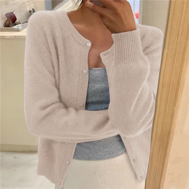 Eirlys feather soft crew neck cardigan – image 12