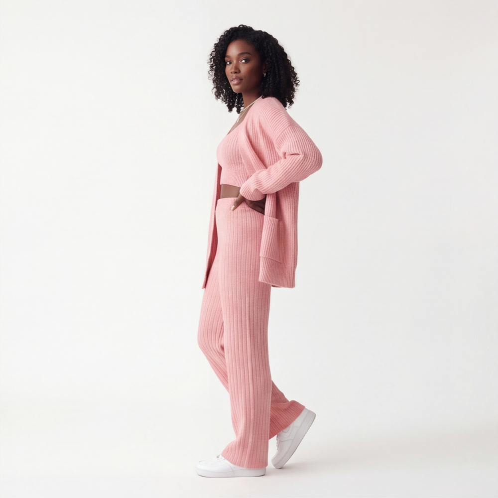 Mia three piece knit lounge set – image 2