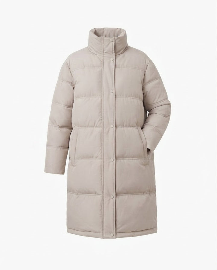 Loveday long padded coat with hood and side zips – image 11