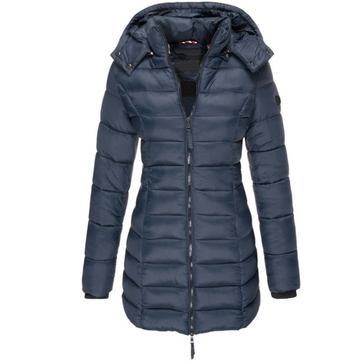 Perpetua zip front winter jacket with hood