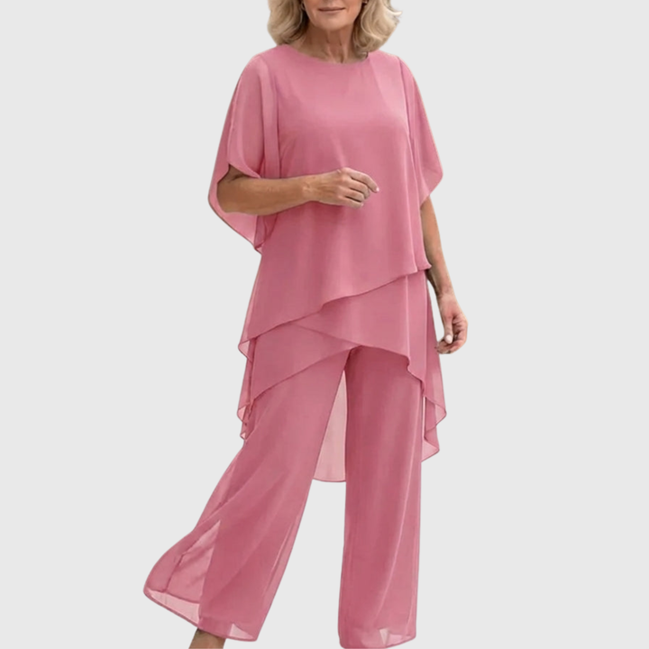 Margaret draped top and wide leg trouser set – image 4