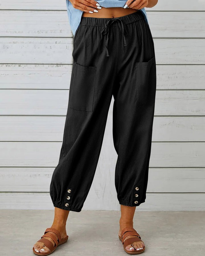 Lusa high waisted straight leg trousers with pockets – image 4