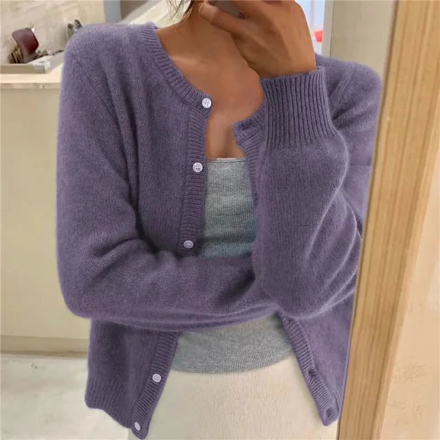 Eirlys feather soft crew neck cardigan – image 13