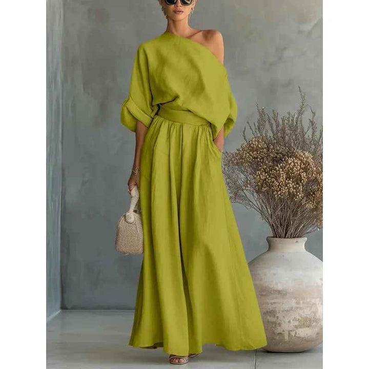 Lisa off shoulder top and tapered trouser set – image 3