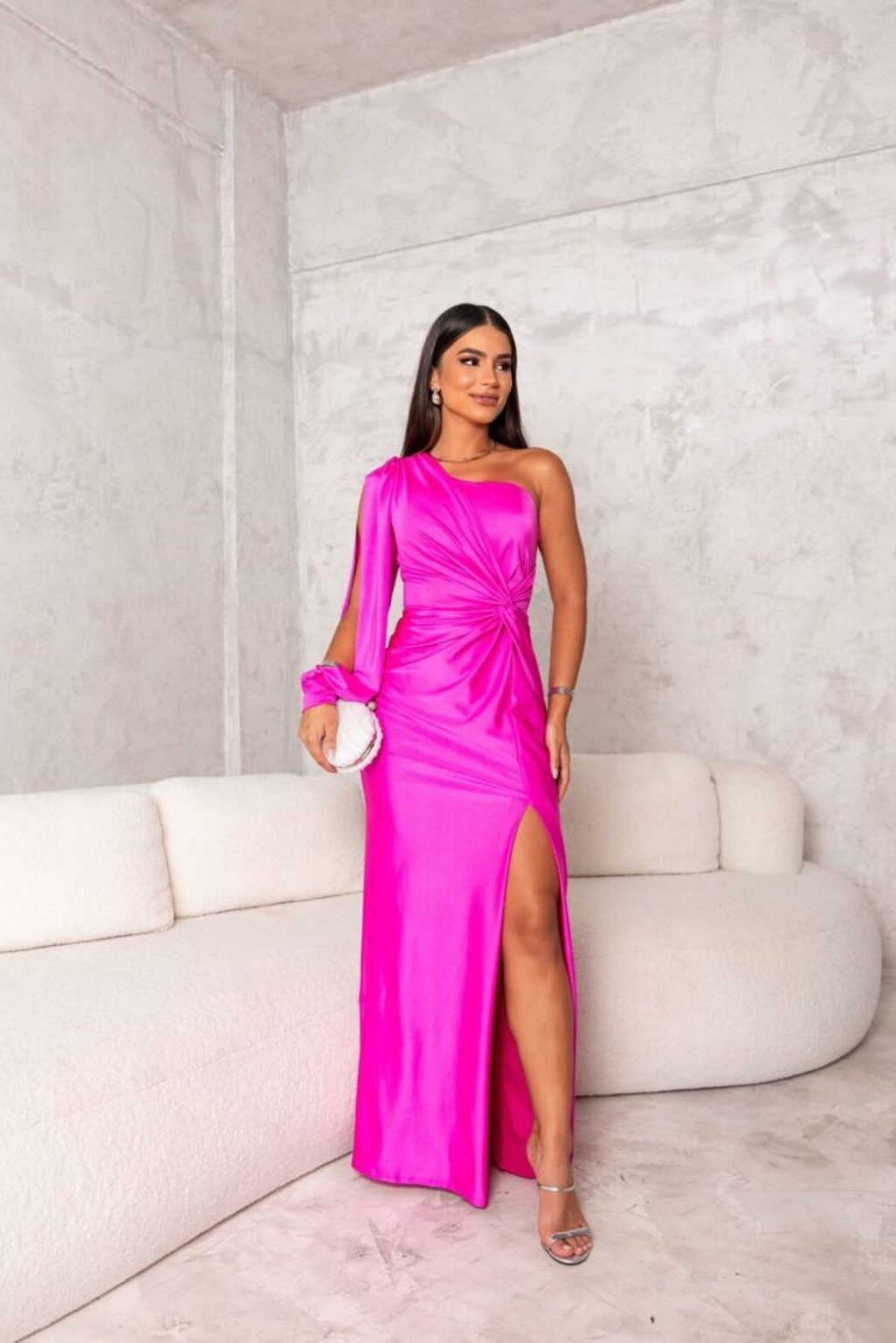 Carys draped one shoulder evening dress – image 6