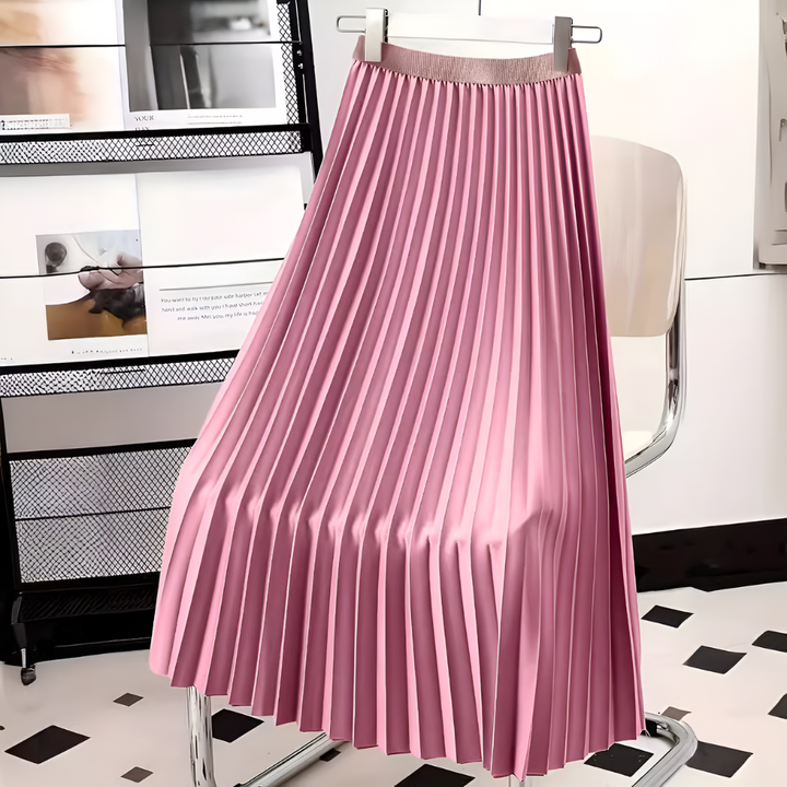 Iris satin pleated midi skirt – image 5