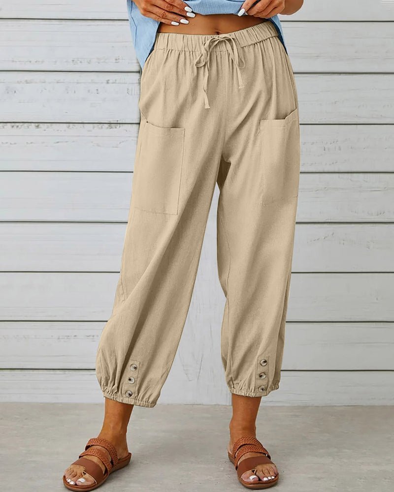 Lusa high waisted straight leg trousers with pockets – image 5
