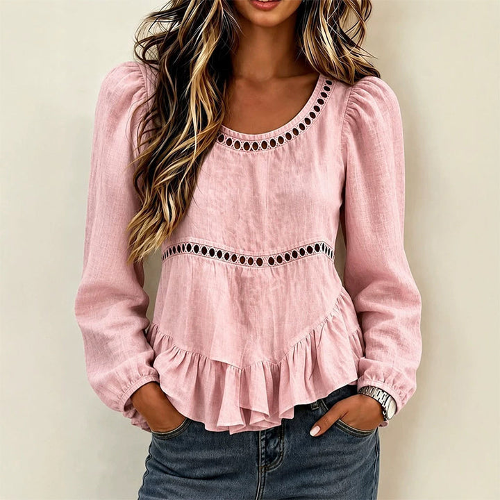 Lavinia lace trim ruffle blouse – image 5