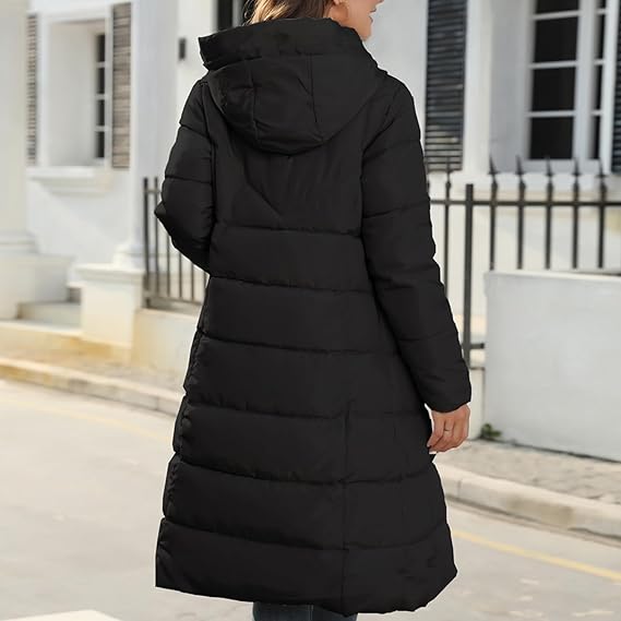 Gisele long hooded padded puffer coat – image 4
