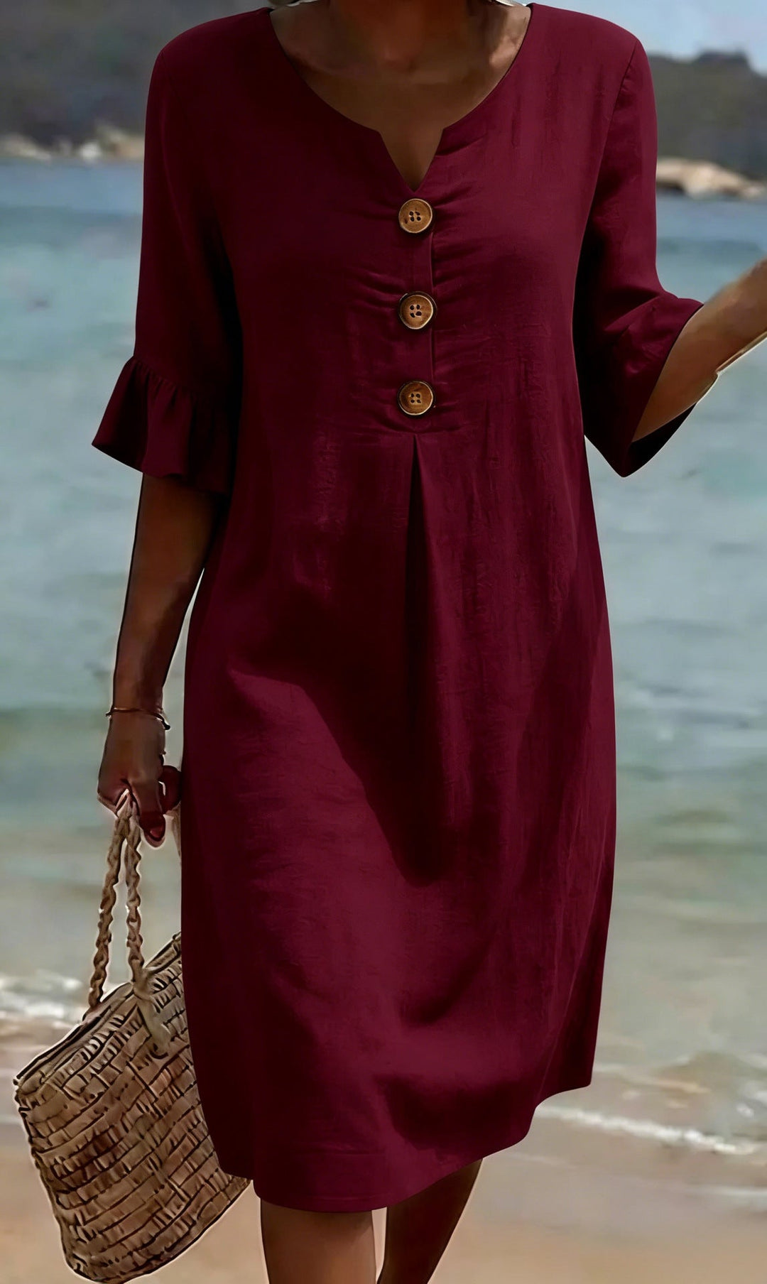 Evangeline button front loose fit dress – image 5
